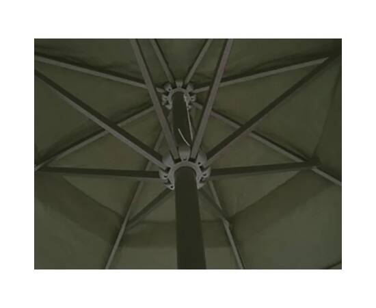 Umbrelă din aluminiu cu bază portabilă, verde, 3 image