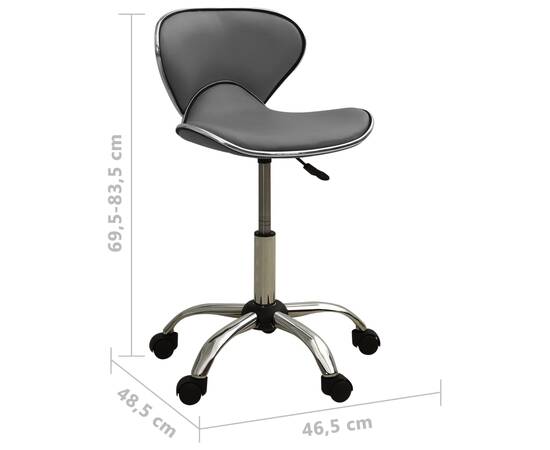 Scaun de birou, gri, piele ecologică, 6 image
