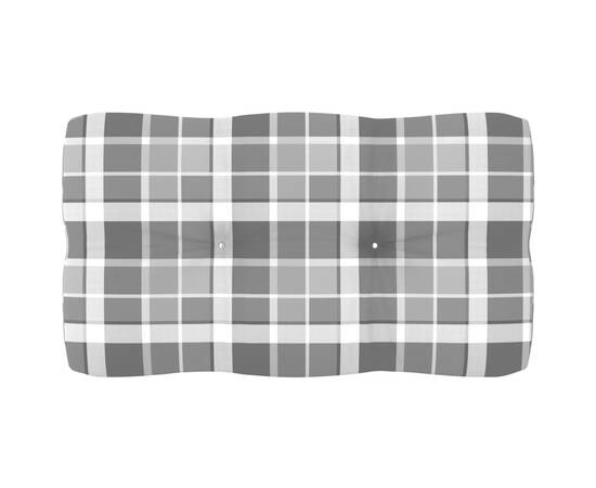 Pernă pentru canapea din paleți, gri, 70x40x12cm, model carouri, 2 image