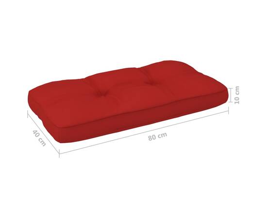 Pernă pentru canapea din paleți, roșu, 80 x 40 x 12 cm, 4 image