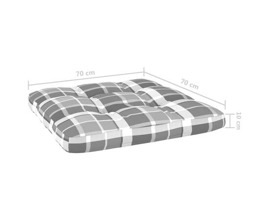 Perne canapea din paleți, 2 buc., gri, model carouri, 11 image
