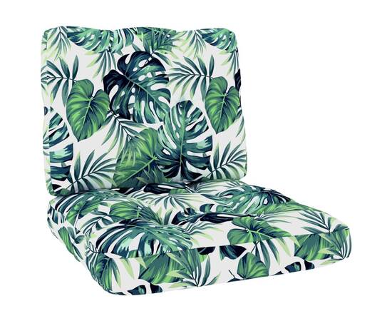 Perne de canapea din paleți, 2 buc., model frunze, 2 image