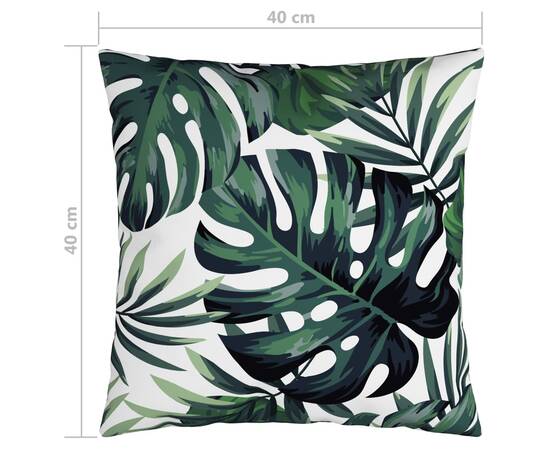 Perne decorative, 4 buc., model frunze, 40x40 cm, textil, 6 image