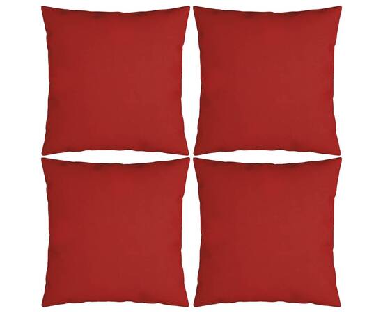 Perne decorative, 4 buc., roșu, 40 x 40 cm, material textil