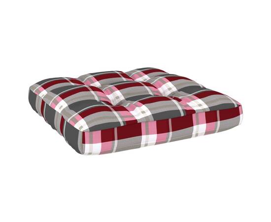 Perne pentru canapea din paleți, 2 buc., roșu carouri, 7 image