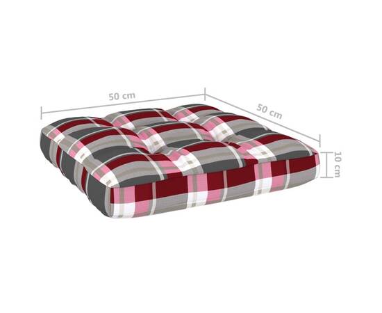 Perne pentru canapea din paleți, 2 buc., roșu carouri, 11 image