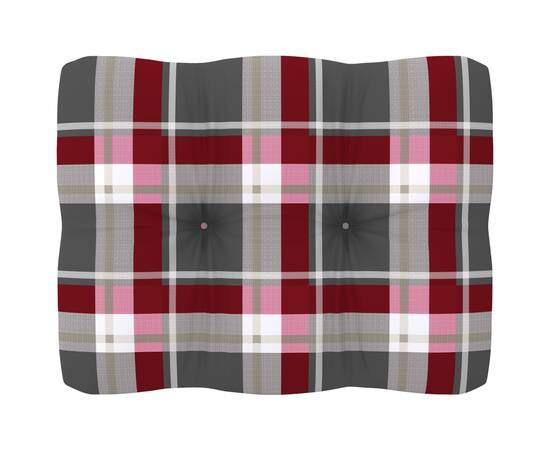 Perne pentru canapea din paleți, 2 buc., roșu carouri, 6 image