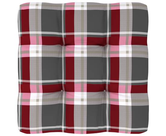Perne pentru canapea din paleți, 2 buc., roșu carouri, 9 image