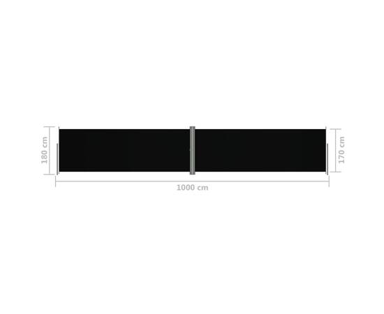 Copertină laterală retractabilă, negru, 180x1000 cm, 8 image