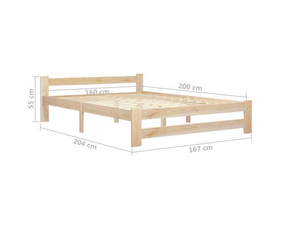 Cadru de pat, 160 x 200 cm, lemn masiv de pin, 6 image