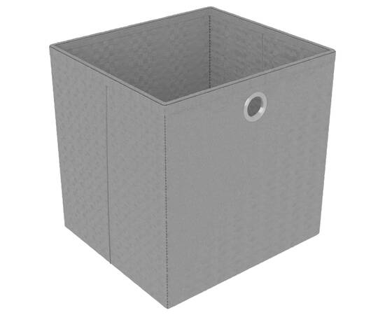 Raft 4 cuburi cu cutii, gri, 69x30x72,5 cm, material textil, 8 image