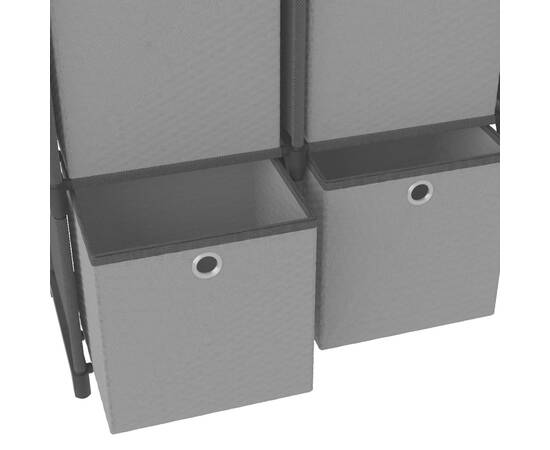 Raft 5 cuburi cu cutii, negru, 103x30x72,5 cm, material textil, 6 image