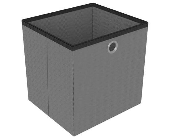 Raft expunere cu 4 cutii, negru, 69 x 30 x 72,5 cm, textil, 8 image