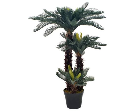 Plantă artificială palmier cycas cu ghiveci, verde, 125 cm