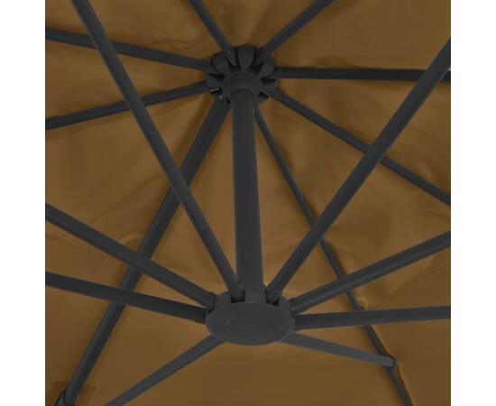 Umbrelă de exterior cu bază portabilă, gri taupe, 2 image