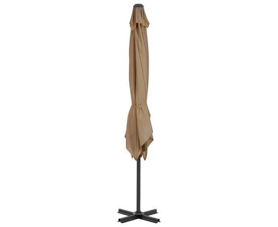 Umbrelă de exterior cu bază portabilă, gri taupe, 4 image