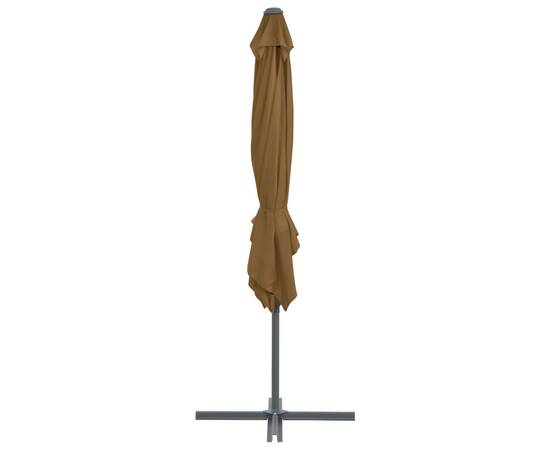 Umbrelă de exterior cu bază portabilă, gri taupe, 5 image