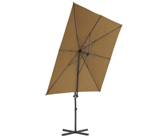 Umbrelă de exterior cu bază portabilă, gri taupe, 4 image