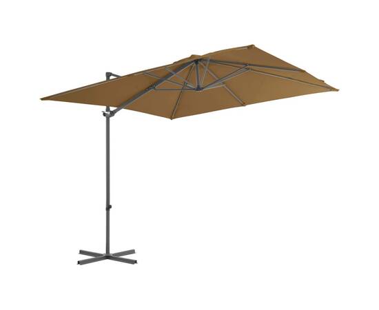 Umbrelă de exterior cu bază portabilă, gri taupe, 3 image