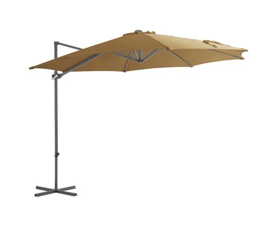 Umbrelă de exterior cu bază portabilă, gri taupe, 3 image