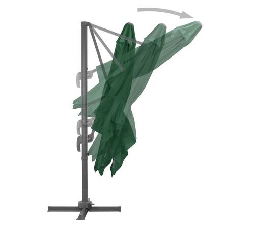 Umbrelă de exterior cu bază portabilă, verde, 7 image