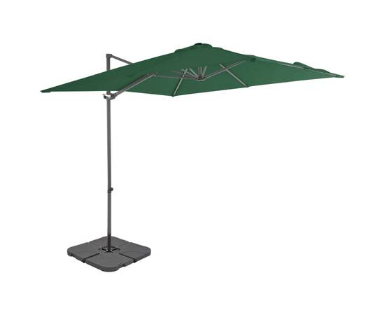 Umbrelă de exterior cu bază portabilă, verde