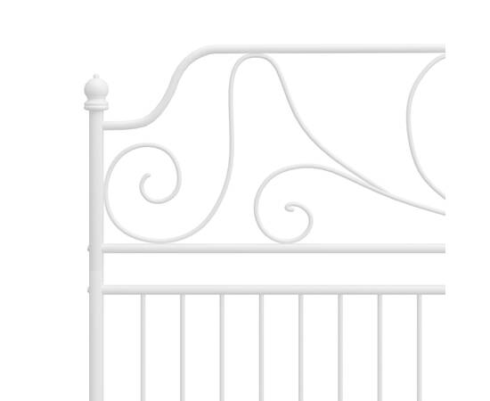 Cadru de pat, alb, 180x200 cm, metal, 5 image