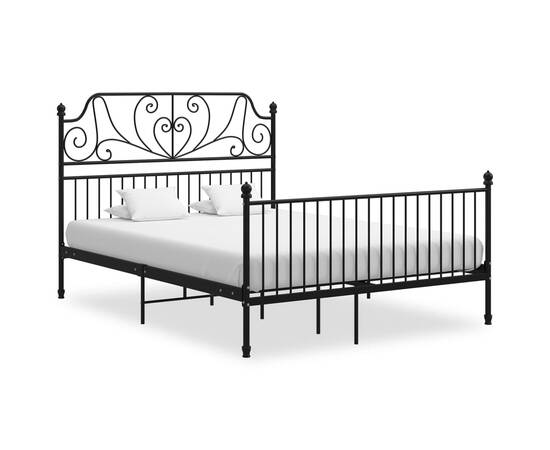 Cadru de pat, negru, 160x200 cm, metal