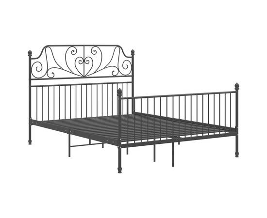 Cadru de pat, negru, 160x200 cm, metal, 2 image