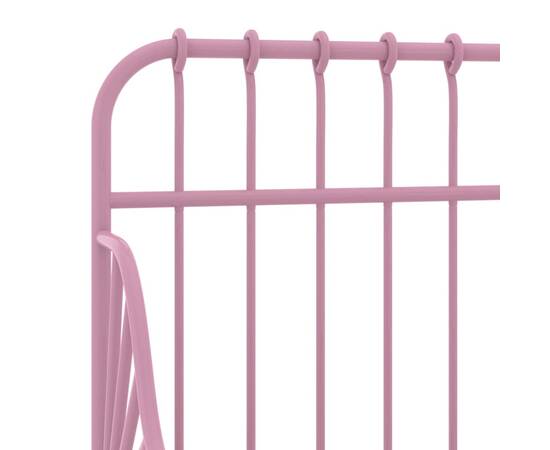 Cadru de pat extensibil, roz, metal, 80x130/200 cm, 6 image