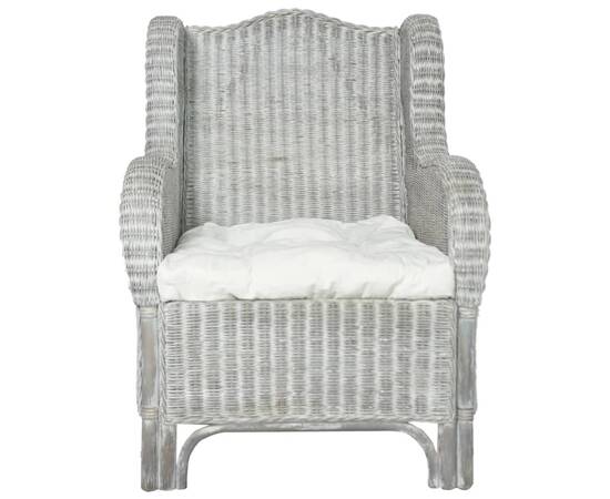Canapea cu pernă, gri, ratan natural și in, 2 image