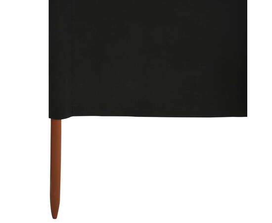 Paravan anti-vânt cu 9 panouri, negru, 1200 x 80 cm, textil, 5 image
