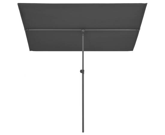 Umbrelă de soare exterior, stâlp aluminiu, negru, 180x130 cm, 3 image
