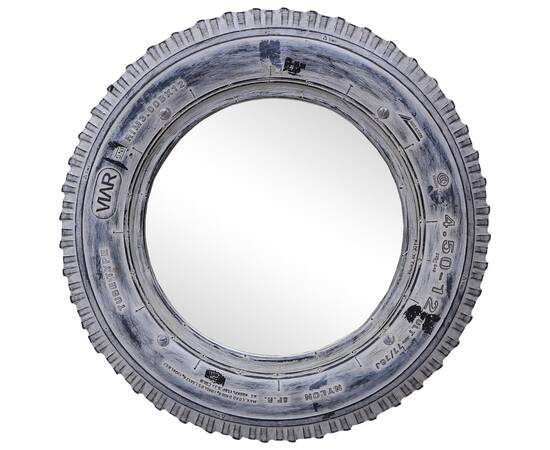 Oglindă, alb, 50 cm, anvelopă de cauciuc reciclat, 10 image
