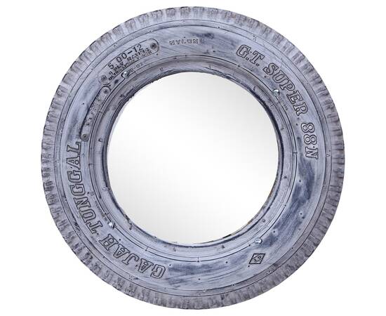 Oglindă, alb, 50 cm, anvelopă de cauciuc reciclat, 9 image