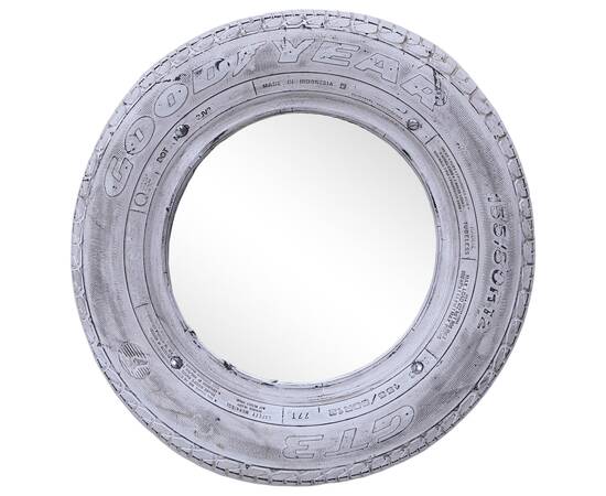 Oglindă, alb, 50 cm, anvelopă de cauciuc reciclat, 8 image