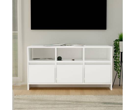 Comodă tv, alb, 102x37,5x52,5 cm, pal