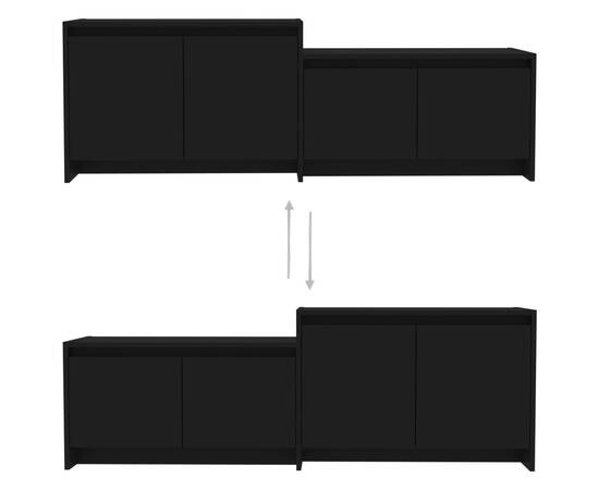 Comodă tv, negru, 146,5x35x50 cm, pal, 5 image