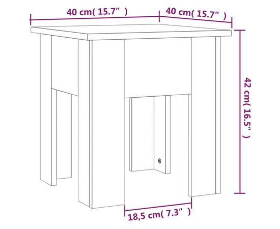 Măsuță de cafea, stejar maro, 40x40x42 cm, pal, 7 image