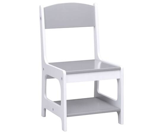 Masă pentru copii, cu 2 scaune, alb, mdf, 10 image