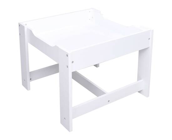 Masă pentru copii, cu 2 scaune, alb, mdf, 8 image