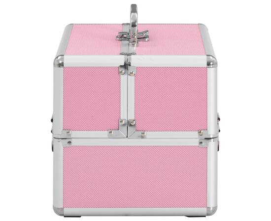 Geantă de cosmetice, roz, 22 x 30 x 21 cm, aluminiu, 5 image