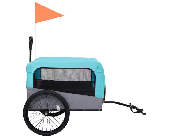Remorcă bicicletă & cărucior 2-în-1 animale, albastru și gri, 4 image