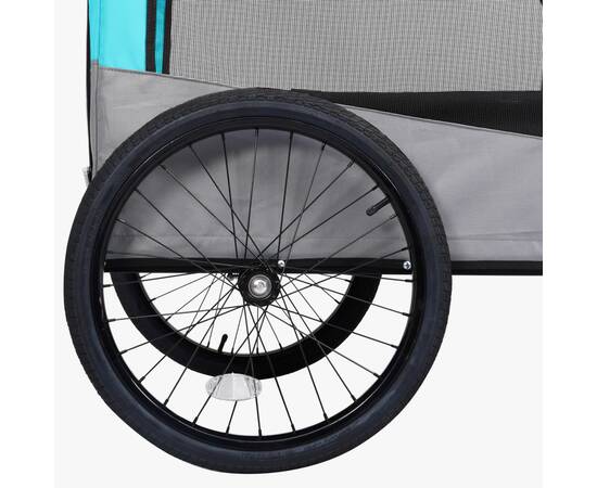 Remorcă bicicletă & cărucior 2-în-1 animale, albastru și gri, 9 image