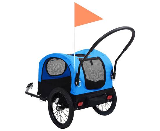 Remorcă bicicletă & cărucior 2-în-1 animale, albastru și negru, 5 image