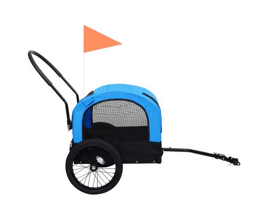 Remorcă bicicletă & cărucior 2-în-1 animale, albastru și negru, 4 image
