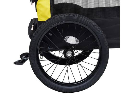 Remorcă bicicletă & cărucior 2-în-1 animale, galben și negru, 9 image