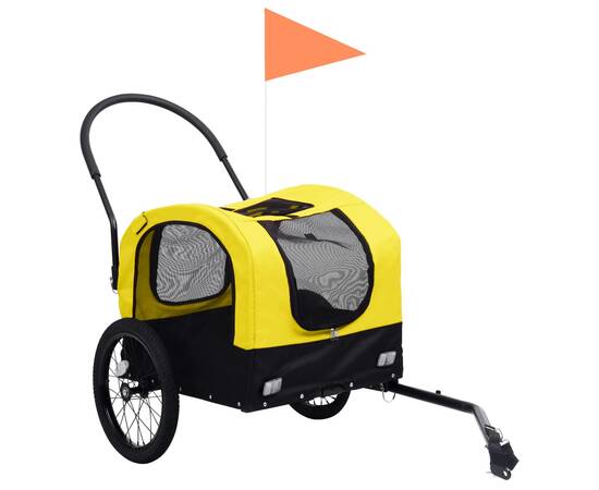Remorcă bicicletă & cărucior 2-în-1 animale, galben și negru, 2 image