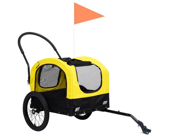 Remorcă bicicletă & cărucior 2-în-1 animale, galben și negru, 3 image