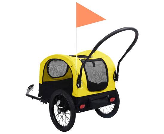 Remorcă bicicletă & cărucior 2-în-1 animale, galben și negru, 5 image